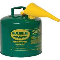 Safety Can for Combustibles with Funnel, Type I, Galvanized Steel, 5 US gal., Green, FM Approved/UL/ULC Listed Planification Entrepots Molloy