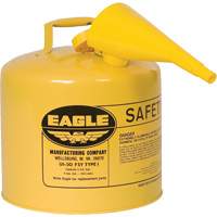 Safety Can for Diesel with Funnel, Type I, Galvanized Steel, 5 US gal., Yellow, FM Approved/UL/ULC Listed Planification Entrepots Molloy