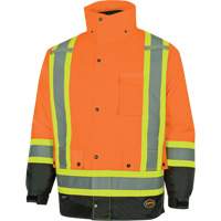Parka de s&eacute;curit&eacute; d'hiver imperm&eacute;able 7-en-1 5056 Pioneer Yukon, Polyester, Noir/Orange haute visibilit&eacute;, T-petit Planification Entrepots Molloy