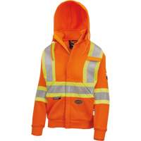 Heavyweight Safety Hoodie, Women's, X-Small, High Visibility Orange Planification Entrepots Molloy