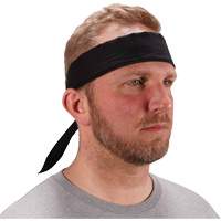 Chill-Its 6702 Cooling Headband with Embedded Polymers & Tie Closure, Black Planification Entrepots Molloy