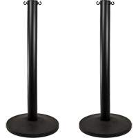 Industrial Stanchion, 37" High, Black Planification Entrepots Molloy