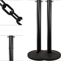 Industrial Stanchion Kit with Plastic Chain, 37" High, Black Planification Entrepots Molloy