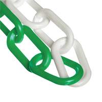 Bicolour Plastic Barrier Chain, Green/White Planification Entrepots Molloy
