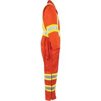 High-Visibility Unlined Coveralls, Small, High Visibility Orange Planification Entrepots Molloy