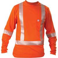 Long-Sleeved T-Shirt, Small, Orange Planification Entrepots Molloy