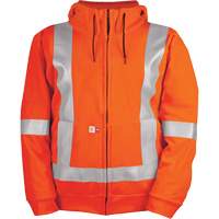 High-Visibility Wind Resistant Zip-Front Sweatshirt with DetachableHood, Men's, Small, High Visibility Orange, 27.7 cal/cm² Planification Entrepots Molloy