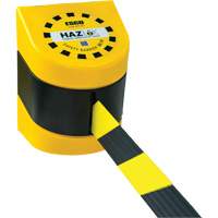 Syst&egrave;me de barri&egrave;re de s&eacute;curit&eacute; HAZLOK, Plastique, Fixation magn&eacute;tique, 30', Ruban Noir et jaune Planification Entrepots Molloy