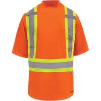 T-shirt de s&eacute;curit&eacute; doubl&eacute; de bambou Viking, Polyester, Grand, Orange haute visibilit&eacute; Planification Entrepots Molloy