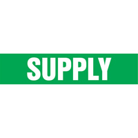 Marqueurs de tuyau "Supply", Autocollant, 4" h x 24" la, Blanc/vert Planification Entrepots Molloy