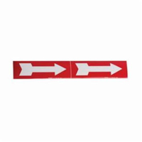 Marqueurs de tuyau avec flèches, Autocollant, 2-1/4" h x 7" la, Blanc/rouge SI721 | Planification Entrepots Molloy