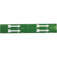 Marqueurs de tuyau avec flèches, Autocollant, 1-1/8" h x 7" la, Blanc/vert SI733 | Planification Entrepots Molloy