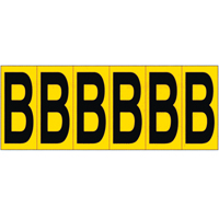 Individual Adhesive Letter Markers, B, 2-15/16" H, Black on Yellow Planification Entrepots Molloy