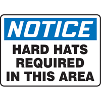 Enseigne « Hard Hats Required », 7" x 10", Vinyle, Anglais SS570 | Planification Entrepots Molloy