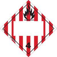 Plaque-&eacute;tiquette TMD pour solides inflammables, Vinyle adh&eacute;sif Planification Entrepots Molloy