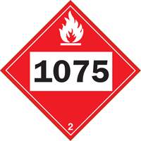 Plaque-&eacute;tiquette TMD 1075 pour gaz inflammable oxyg&egrave;ne liqu&eacute;fi&eacute;, Plastique Planification Entrepots Molloy