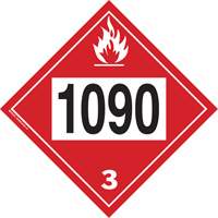 Plaque-&eacute;tiquette TMD 1090 pour liquide inflammable ac&eacute;tone, Plastique Planification Entrepots Molloy