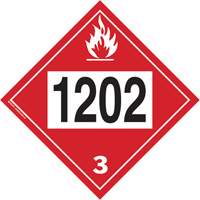Plaque-étiquette TMD 1202 pour liquide inflammable huile combustible, Plastique SS826 | Planification Entrepots Molloy