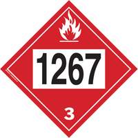 Plaque-étiquette TMD 1267 pour liquide inflammable pétrole brut, Vinyle adhésif SS831 | Planification Entrepots Molloy