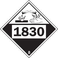 Plaque-étiquette TMD 1830 pour matériaux corrosifs acide sulfurique, Plastique SS839 | Planification Entrepots Molloy