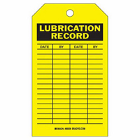 Étiquettes registres de lubrifications, Polyester, 4" la x 7" h, Anglais SX424 | Planification Entrepots Molloy