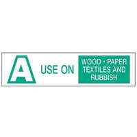 "A Use on Wood Paper Textiles and Rubbish" Labels, 6" L x 1-1/2" W, Green on White SY238 | Planification Entrepots Molloy