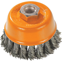 Knot-Twisted Wire Cup Brush, 3" Dia. x 5/8"-11 Arbor Planification Entrepots Molloy