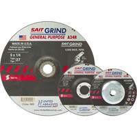 A24R Long Life Grinding Wheel, 4-1/2" x 1/4", 7/8" Arbor, Aluminum Oxide, Type 27 Planification Entrepots Molloy
