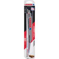 Demolition Reciprocating Saw Blade, Carbide, 6 TPI, 9" L x 1" W Planification Entrepots Molloy