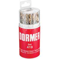Jobber Drill Bit Set, 19 Pieces, High Speed Steel Planification Entrepots Molloy