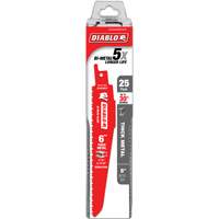 Lame de scie alternative pour la d&eacute;molition et les m&eacute;taux &eacute;pais, Bim&eacute;tal, 8-10 Dents par pouce, 6" lo Planification Entrepots Molloy