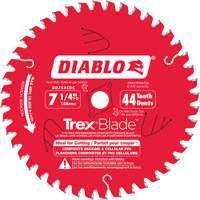 Lame de scie &agrave; d&eacute;couper Trex Blade, 7-1/4", 44 dents, Pour Plastique/Plastique Planification Entrepots Molloy