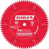 Lame de scie &agrave; d&eacute;couper Trex Blade, 10", 72 dents, Pour Plastique/Plastique Planification Entrepots Molloy