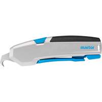 Couteau de s&eacute;curit&eacute; r&eacute;tractable Secubase 625 avec lame courb&eacute;e, 16 mm, Robuste, Prise en Aluminium Planification Entrepots Molloy