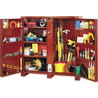 Armoire &agrave; tablettes Jobsite, Acier, 47,5 pi³, Rouge Planification Entrepots Molloy