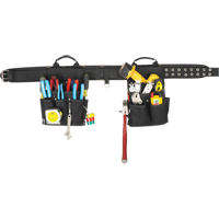 Combinés de ceinture à outils à 20 pochettes, Polyester, Noir TEQ488 | Planification Entrepots Molloy