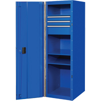 Armoire latérale série RX, 3 tiroirs, 19" la x 25" p x 61" h, Bleu TEQ494 | Planification Entrepots Molloy
