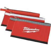 Coloured Zippered Pouches - Set of 3, Canvas, 3 Pockets, Black/Red Planification Entrepots Molloy
