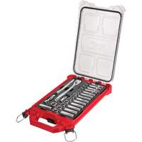 Metric Ratchet & Socket Set with Packout Low-Profile Compact Organizer, 32 Pcs, 3/8" Drive Size, Deep Planification Entrepots Molloy