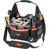 Molded Base Electrical/HVAC Tool Carrier, Ballistic Polyester, 20 Pockets, Black/Blue Planification Entrepots Molloy