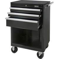 Industrial Tool Cart, 3 Drawers, 29-4/5" W x 21-1/5" D x 38-4/5" H, Black Planification Entrepots Molloy