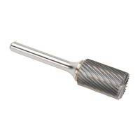 Solid Carbide Burrs - Cylinder Shape with End Cut, SB-6, 3/5" Dia., 1/4" Shank, 24.4 mm Depth of Cut Planification Entrepots Molloy