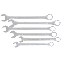 Fully Polished Long Pattern Combination Wrench Set, Combination, 6 Pieces, Imperial Planification Entrepots Molloy