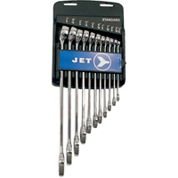 Fully Polished Long Pattern Combination Wrench Set, Combination, 11 Pieces, Imperial Planification Entrepots Molloy