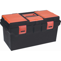 Plastic Tool Box, 22" W x 11" D x 10-1/2" H, Black Planification Entrepots Molloy