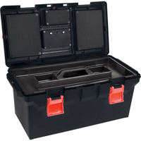 Plastic Tool Box, 22" W x 11" D x 10-1/2" H, Black Planification Entrepots Molloy