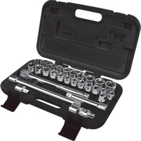 SAE/Metric Socket Set, 29 Pcs, 1/2" Drive Size Planification Entrepots Molloy