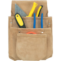 Drywall Tool Pouch, Multiple Tool Holder, Leather, 3 Pockets Planification Entrepots Molloy