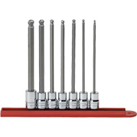 SAE Long Ball End Bit Socket Set, Hex, 3/8" Drive, 7 Pcs Planification Entrepots Molloy