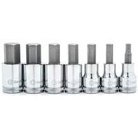 Metric Bit Socket Set, Hex, 1/2" Drive, 7 Pcs Planification Entrepots Molloy